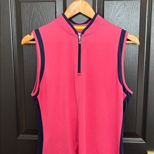 Callaway Sleeveless Pink Top with Zipper
